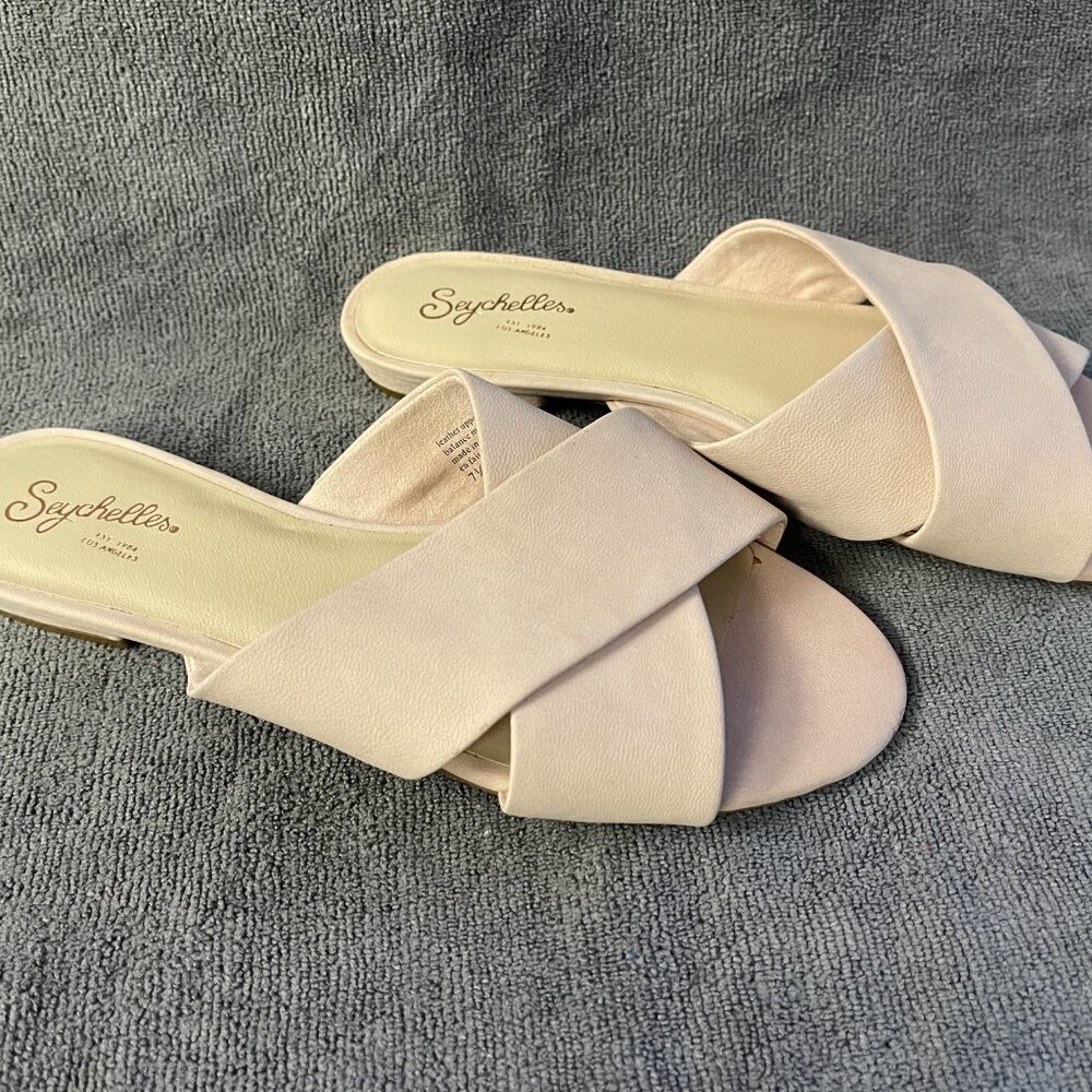 Seychelles Continental Nubuck Pink Leather Slide Flat Sandals 7.5 - New in Box! - Picture 5 of 8
